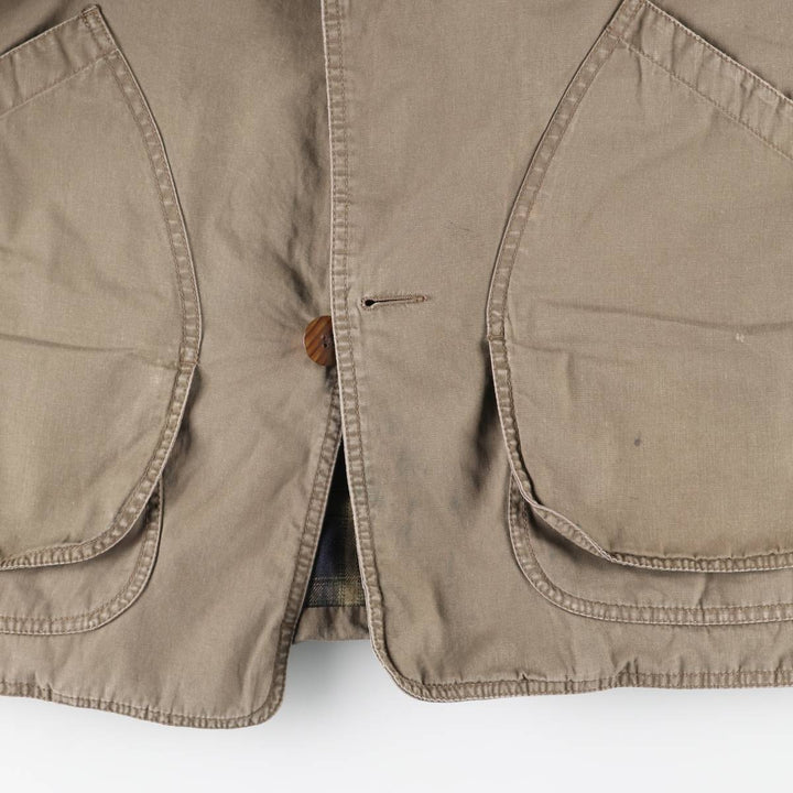90'S J.Crew Hunting Jacket, Men's Size XL (approx.) cotton Beige type Vintage Second Hand