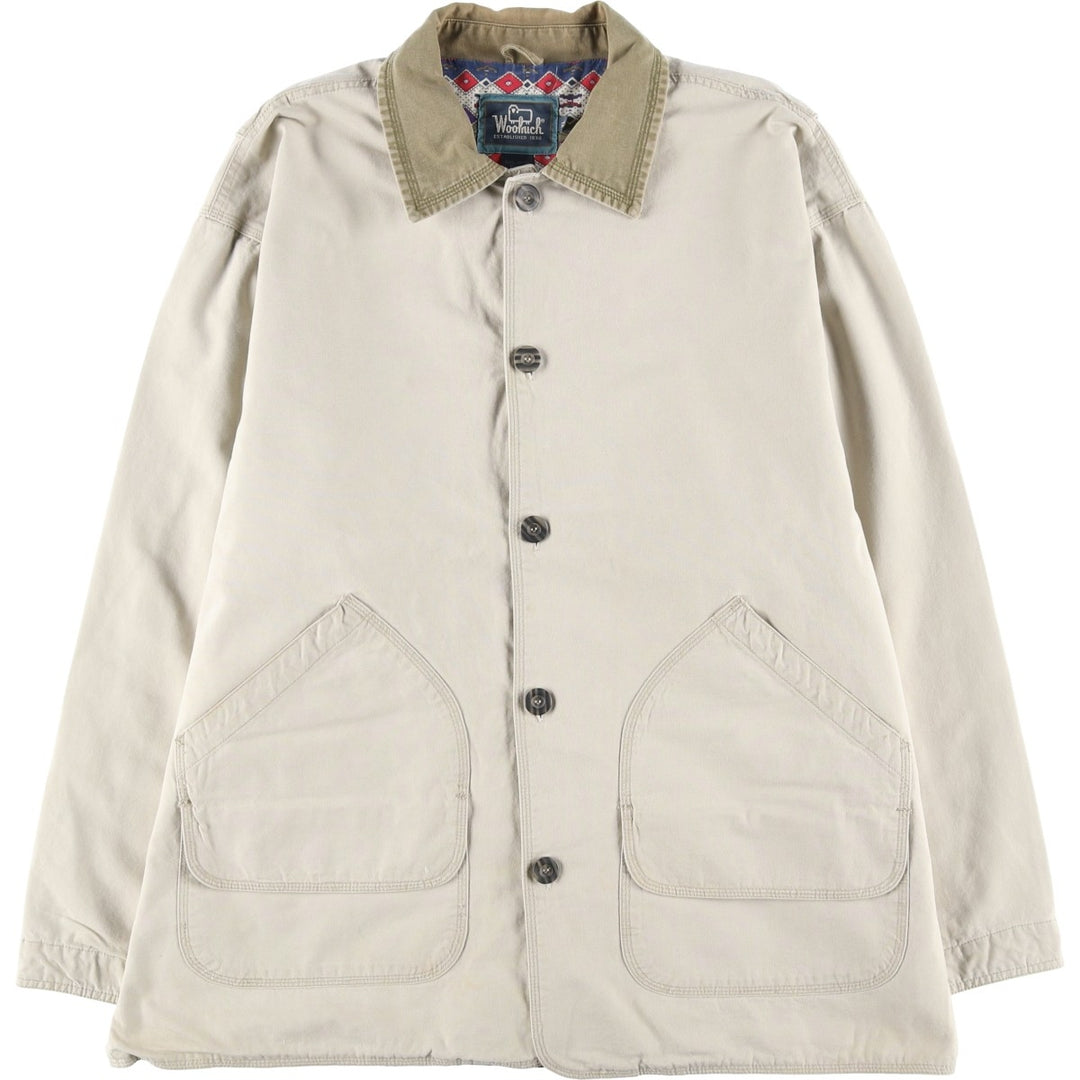 1990'S Woolrich Hunting Jacket, Men's Size XL (approx.), Vintage cotton unbleached Vintage Second Hand