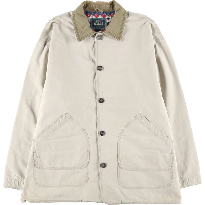 1990'S Woolrich Hunting Jacket, Men's Size XL (approx.), Vintage cotton unbleached Vintage Second Hand