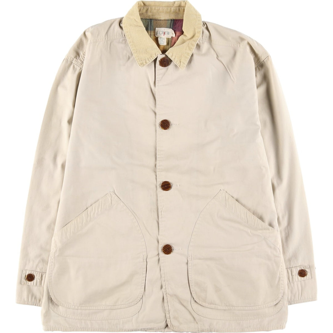 90'S J.Crew Vintage Hunting Jacket, Men's Size Medium cotton unbleached Vintage Second Hand