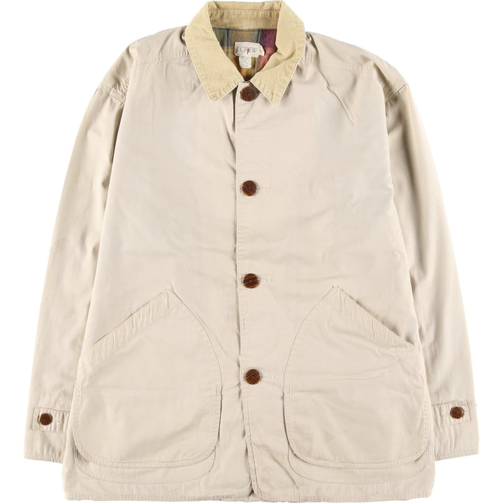 90'S J.Crew Vintage Hunting Jacket, Men's Size Medium cotton unbleached Vintage Second Hand