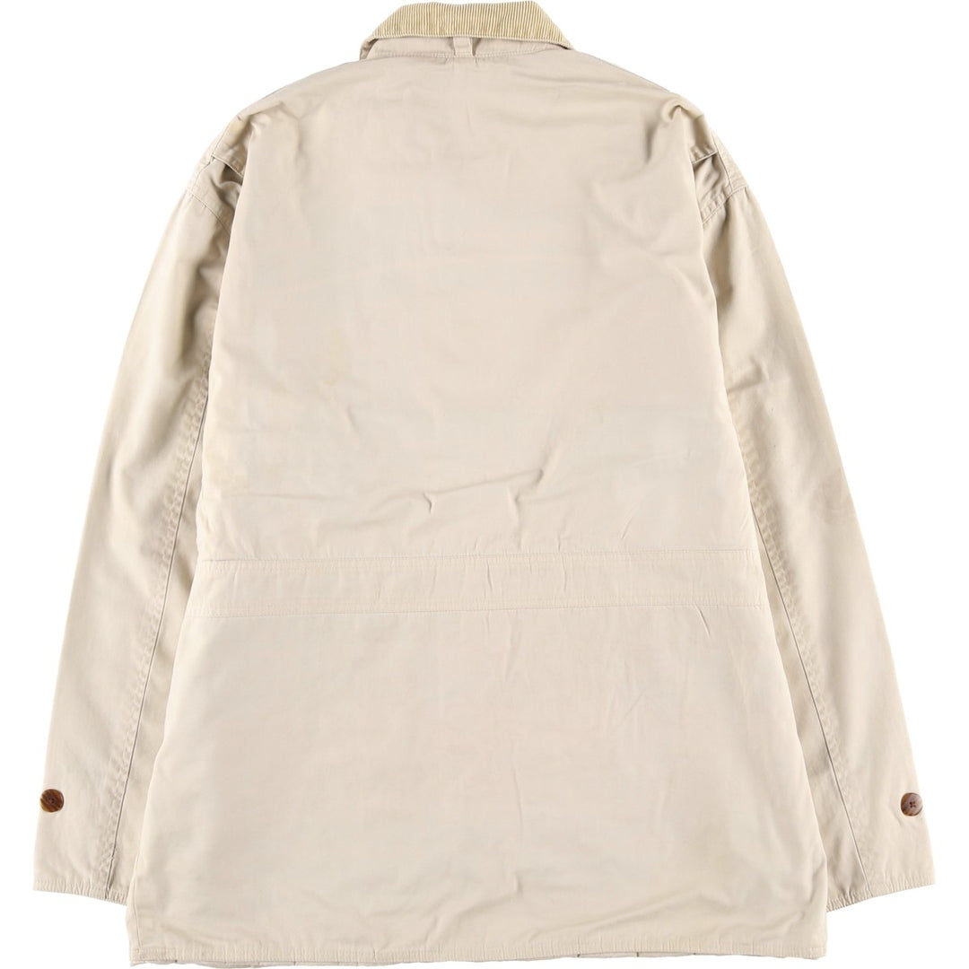 90'S J.Crew Vintage Hunting Jacket, Men's Size Medium cotton unbleached Vintage Second Hand