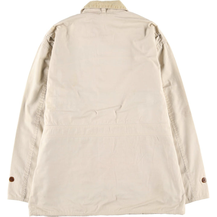 90'S J.Crew Vintage Hunting Jacket, Men's Size Medium cotton unbleached Vintage Second Hand