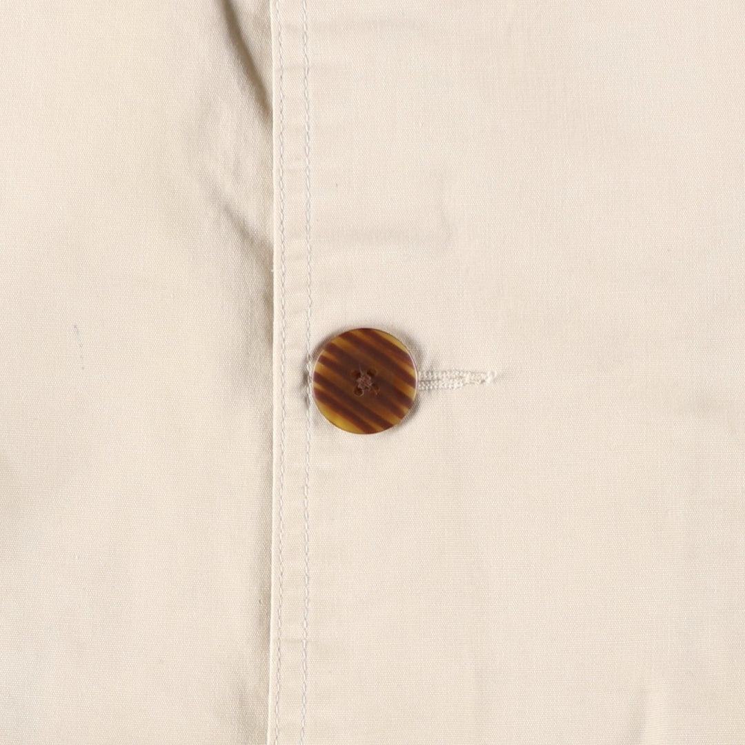 90'S J.Crew Vintage Hunting Jacket, Men's Size Medium cotton unbleached Vintage Second Hand