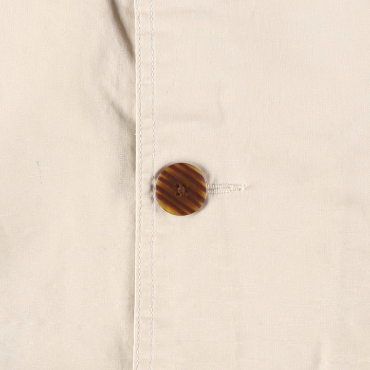90'S J.Crew Vintage Hunting Jacket, Men's Size Medium cotton unbleached Vintage Second Hand
