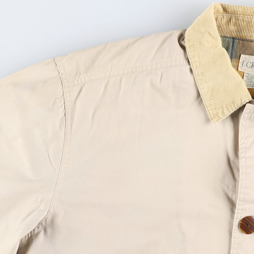 90'S J.Crew Vintage Hunting Jacket, Men's Size Medium cotton unbleached Vintage Second Hand