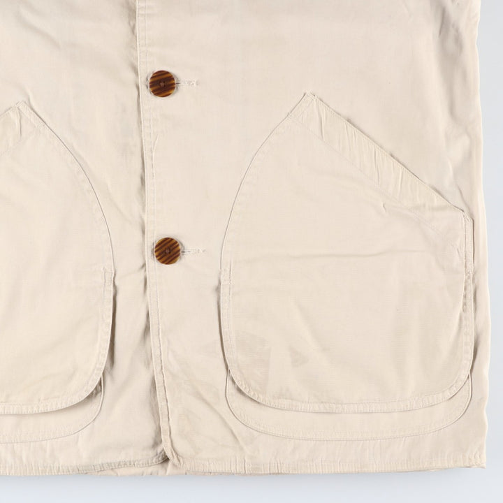 90'S J.Crew Vintage Hunting Jacket, Men's Size Medium cotton unbleached Vintage Second Hand