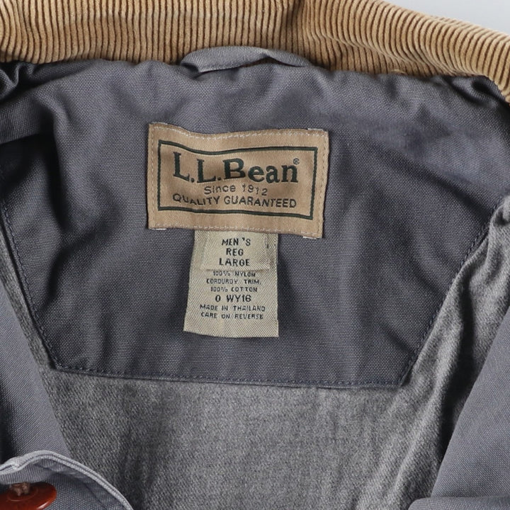90s-00'S LLBean Duck Hunting Jacket, Men's Size L, Vintage cotton gray type Vintage Second Hand