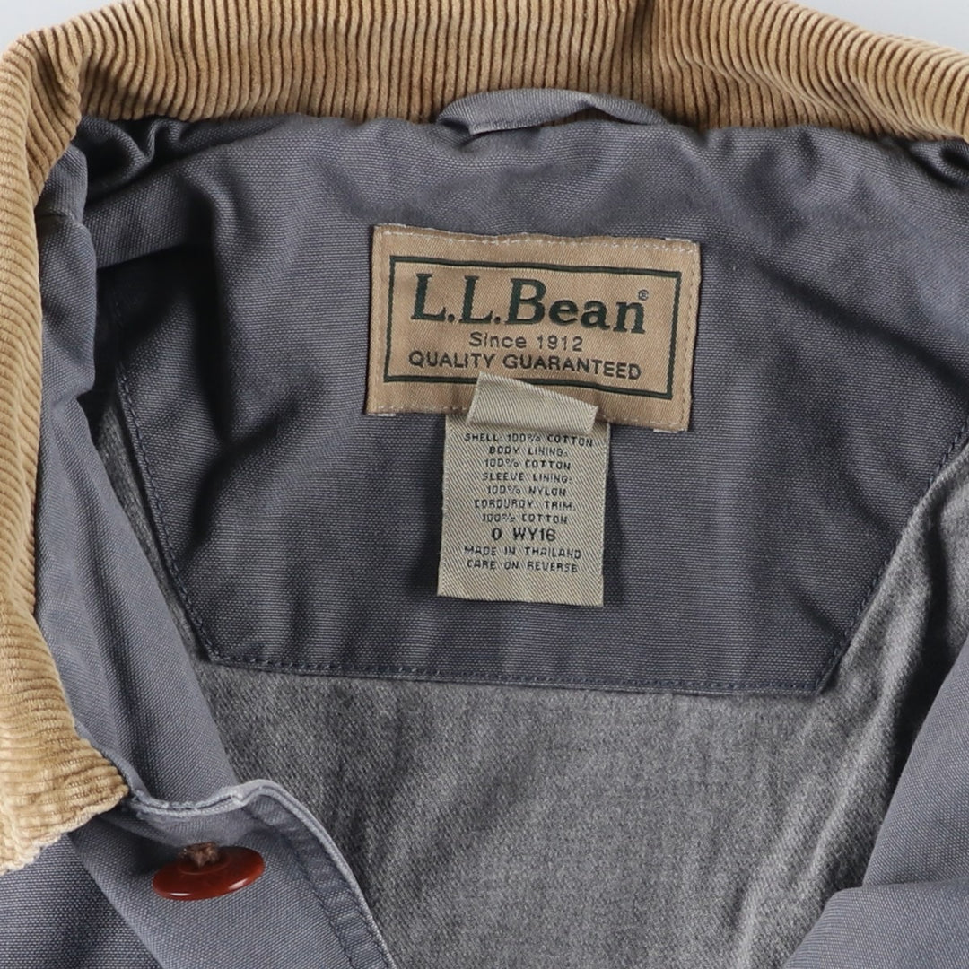 90s-00'S LLBean Duck Hunting Jacket, Men's Size L, Vintage cotton gray type Vintage Second Hand