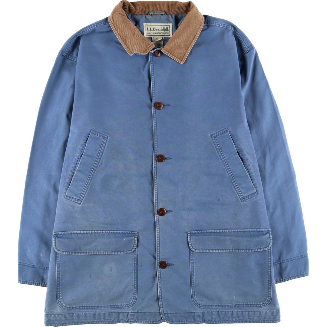 90s-00'S LLBean Duck Hunting Jacket, Men's XL equivalent, Vintage cotton navy blue type Vintage Second Hand