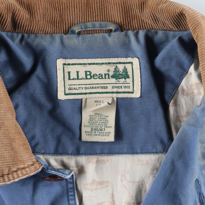 90s-00'S LLBean Duck Hunting Jacket, Men's XL equivalent, Vintage cotton navy blue type Vintage Second Hand
