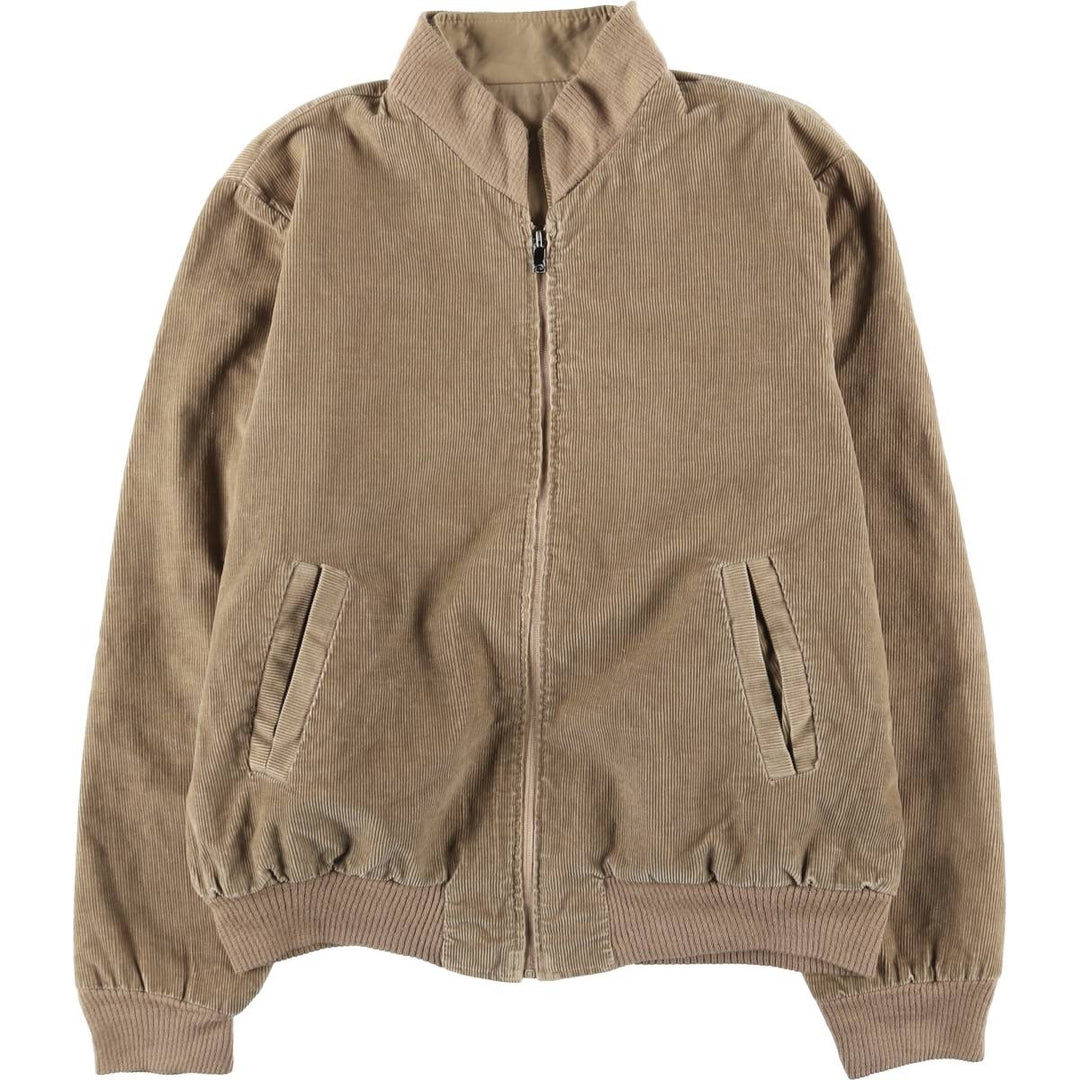 SUPER DICKE Reversible Corduroy Jacket, Made in Italy, Men's Size M (approx.) polyester beige type brown Vintage Second Hand