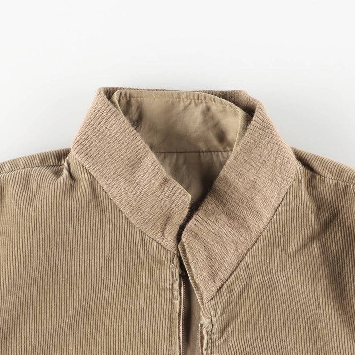 SUPER DICKE Reversible Corduroy Jacket, Made in Italy, Men's Size M (approx.) polyester beige type brown Vintage Second Hand