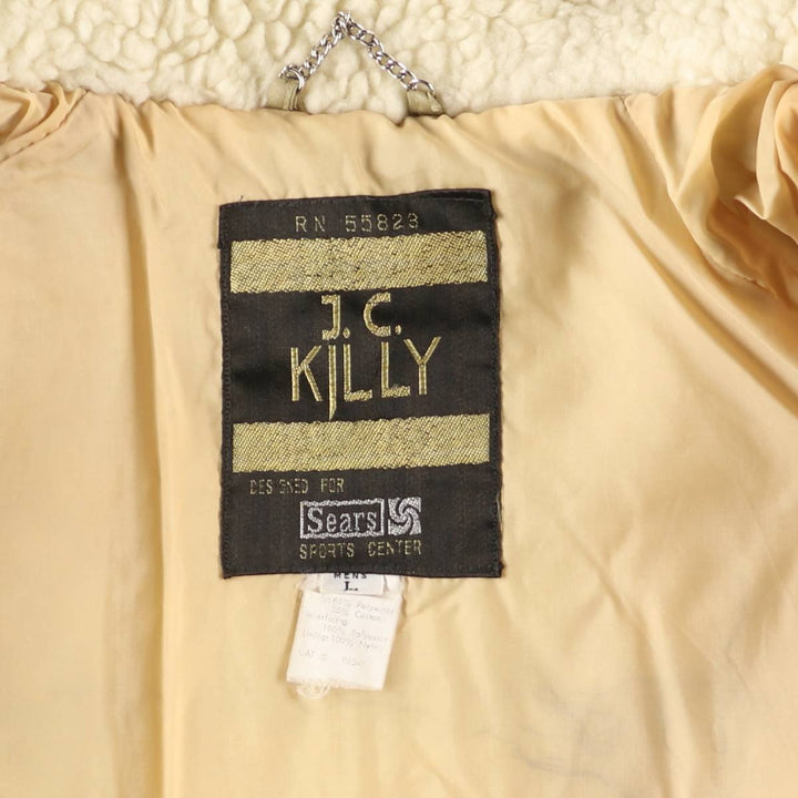 70s-80'S Sears JC Killy padded puffer jacket, men's size L equivalent, vintage. polyester Beige type Vintage Second Hand