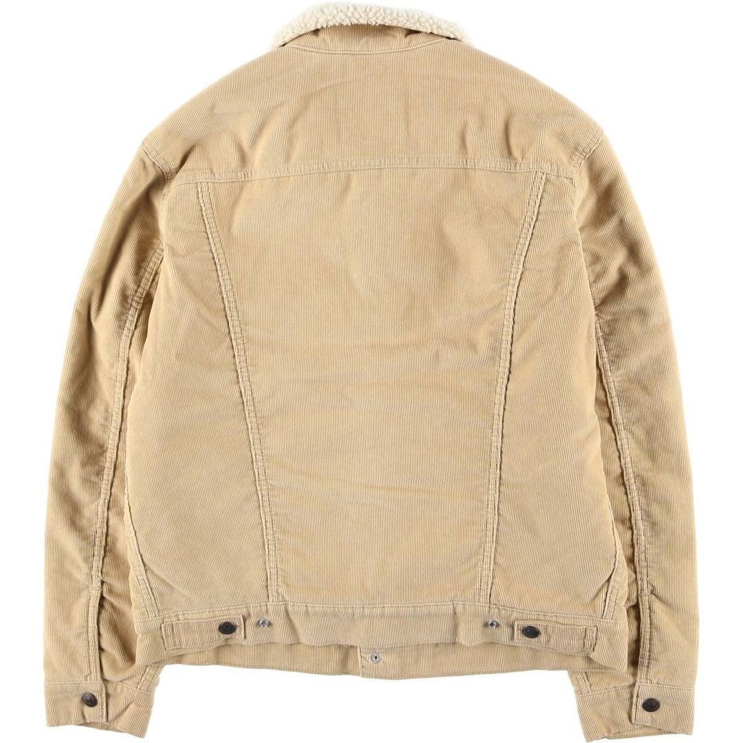 Levi's Trucker Jacket, Padded, Corduroy Boa Jacket, Men's Size M (approx.) cotton Beige type Vintage Second Hand
