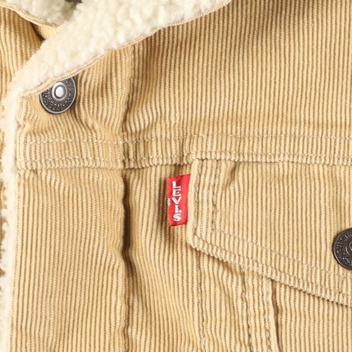 Levi's Trucker Jacket, Padded, Corduroy Boa Jacket, Men's Size M (approx.) cotton Beige type Vintage Second Hand