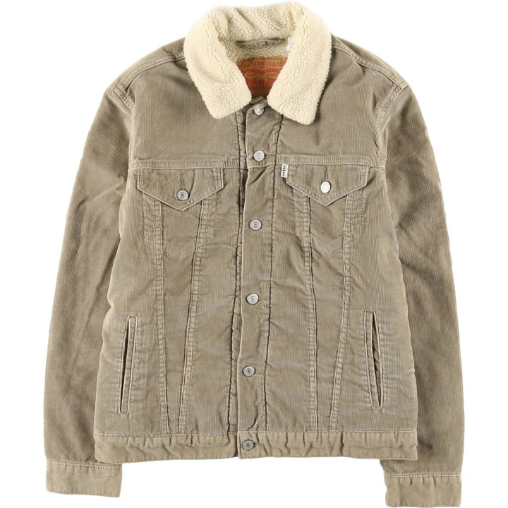 Levi's Trucker Jacket, Corduroy Boa Jacket, Men's Size Medium cotton Beige type Vintage Second Hand