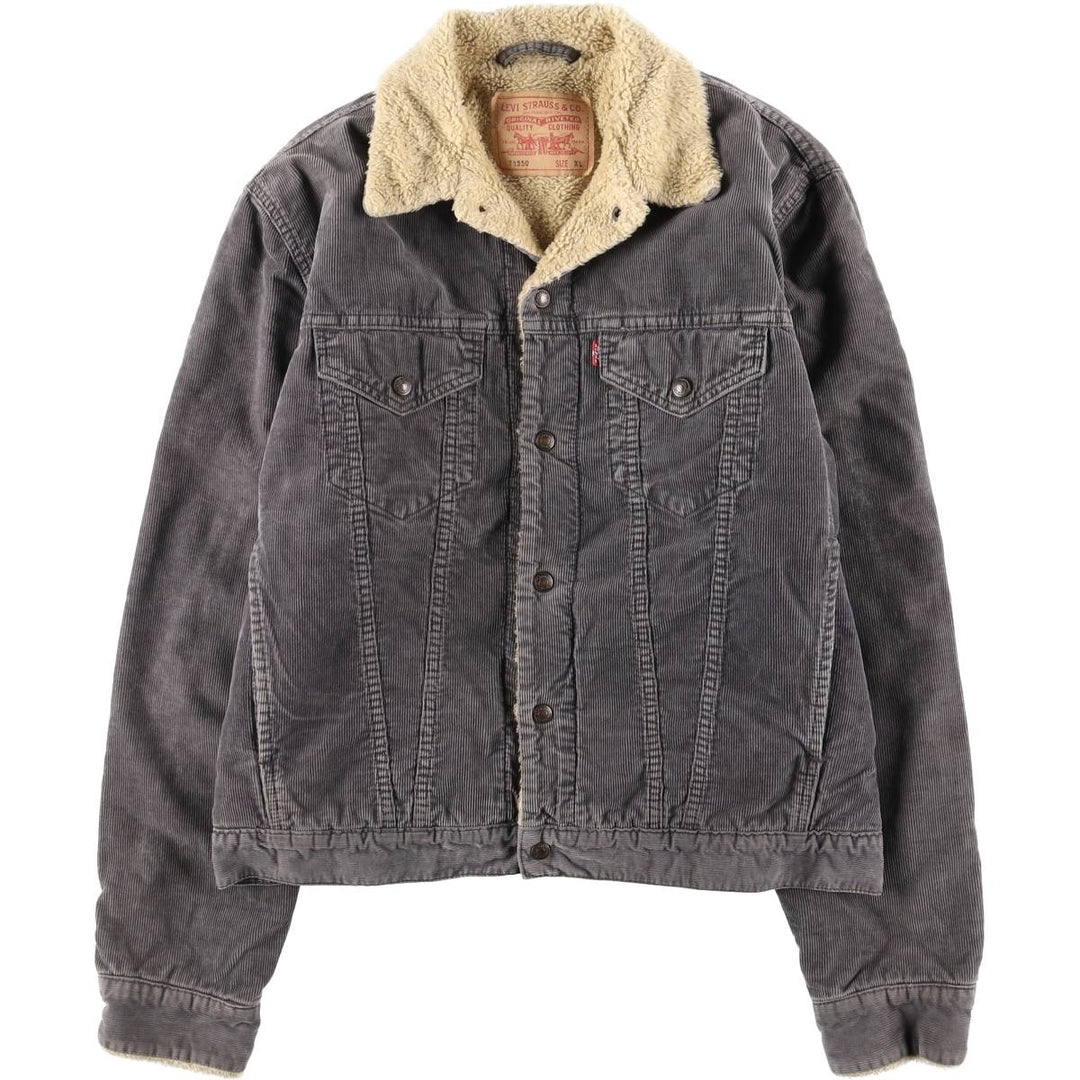 Levi's Euro Model Trucker Jacket, Corduroy Boa Jacket, Men's Size XL (approx.) polyester gray type Vintage Second Hand