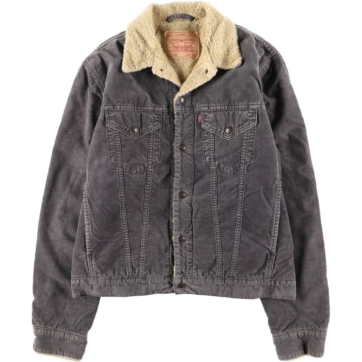 Levi's Euro Model Trucker Jacket, Corduroy Boa Jacket, Men's Size XL (approx.) polyester gray type Vintage Second Hand