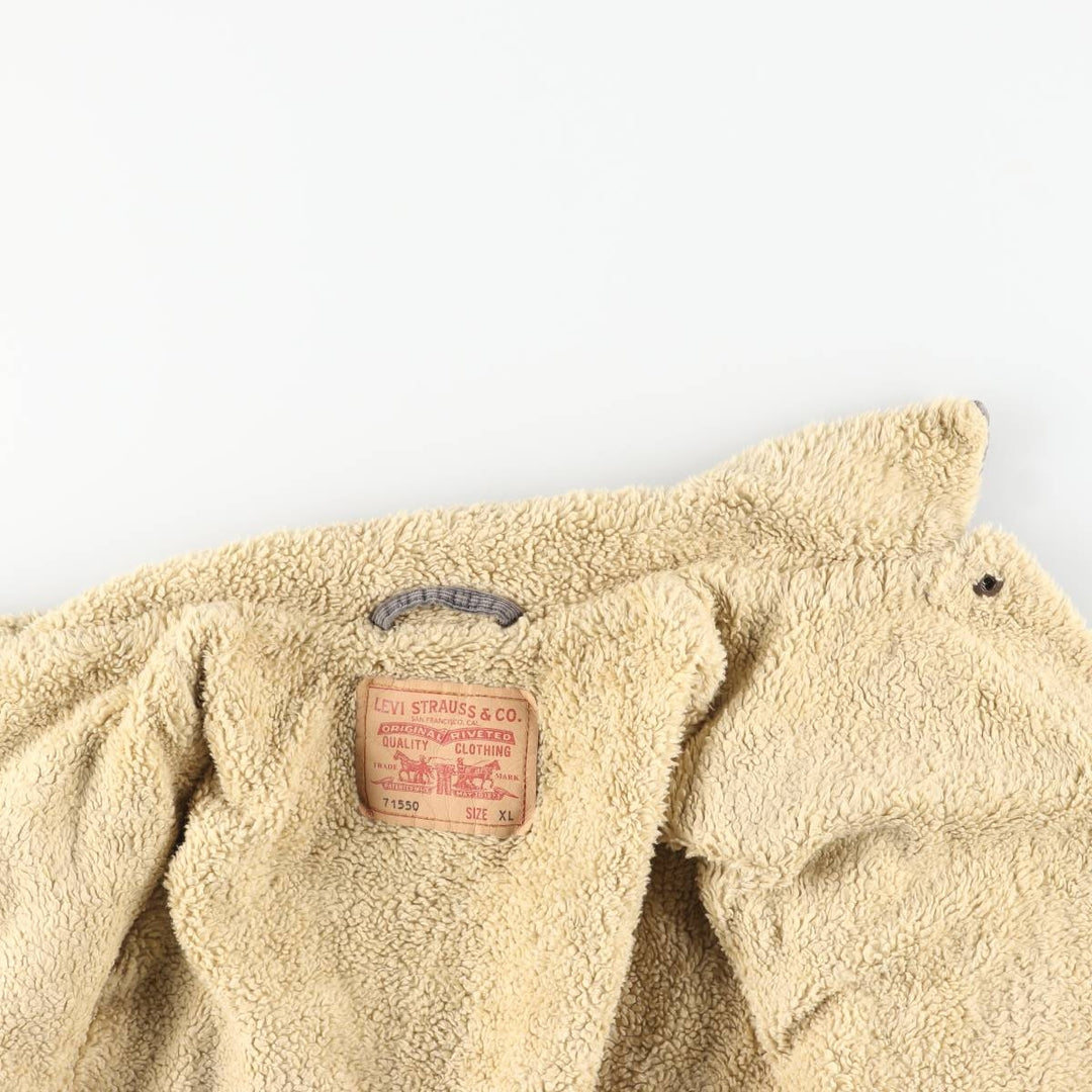 Levi's Euro Model Trucker Jacket, Corduroy Boa Jacket, Men's Size XL (approx.) polyester gray type Vintage Second Hand