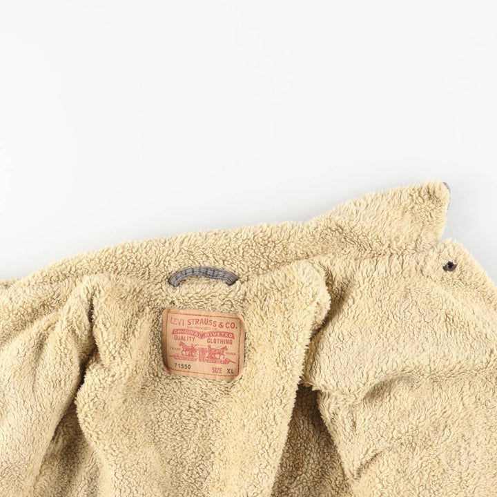 Levi's Euro Model Trucker Jacket, Corduroy Boa Jacket, Men's Size XL (approx.) polyester gray type Vintage Second Hand