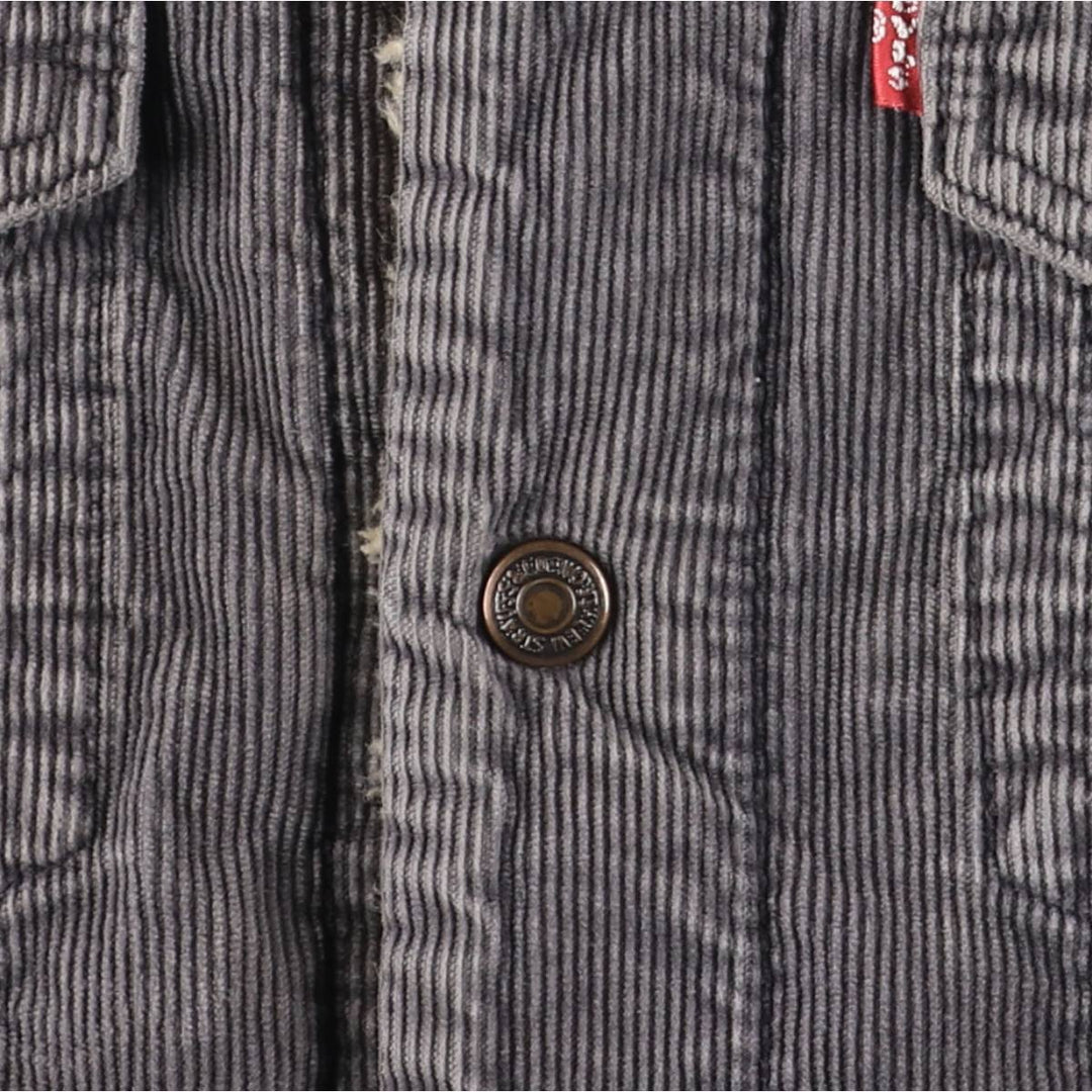 Levi's Euro Model Trucker Jacket, Corduroy Boa Jacket, Men's Size XL (approx.) polyester gray type Vintage Second Hand