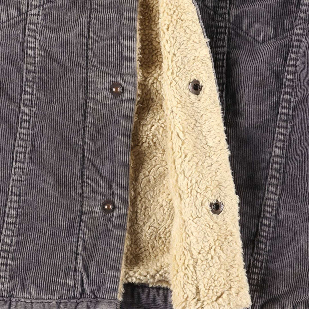 Levi's Euro Model Trucker Jacket, Corduroy Boa Jacket, Men's Size XL (approx.) polyester gray type Vintage Second Hand