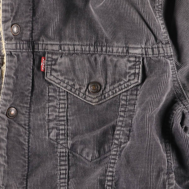 Levi's Euro Model Trucker Jacket, Corduroy Boa Jacket, Men's Size XL (approx.) polyester gray type Vintage Second Hand