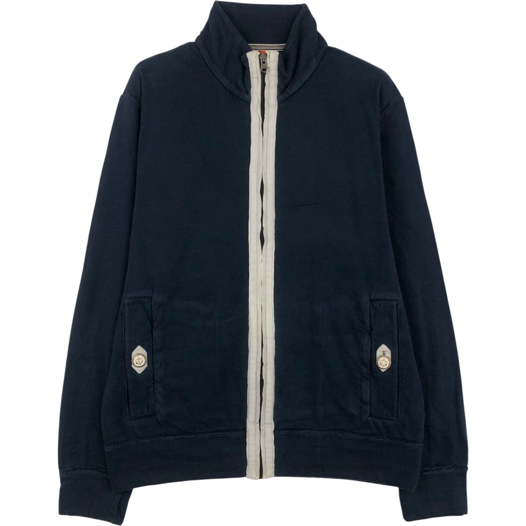Hugo Boss full-zip sweatshirt, men's size XL (approx.) unclear navy blue type Vintage Second Hand