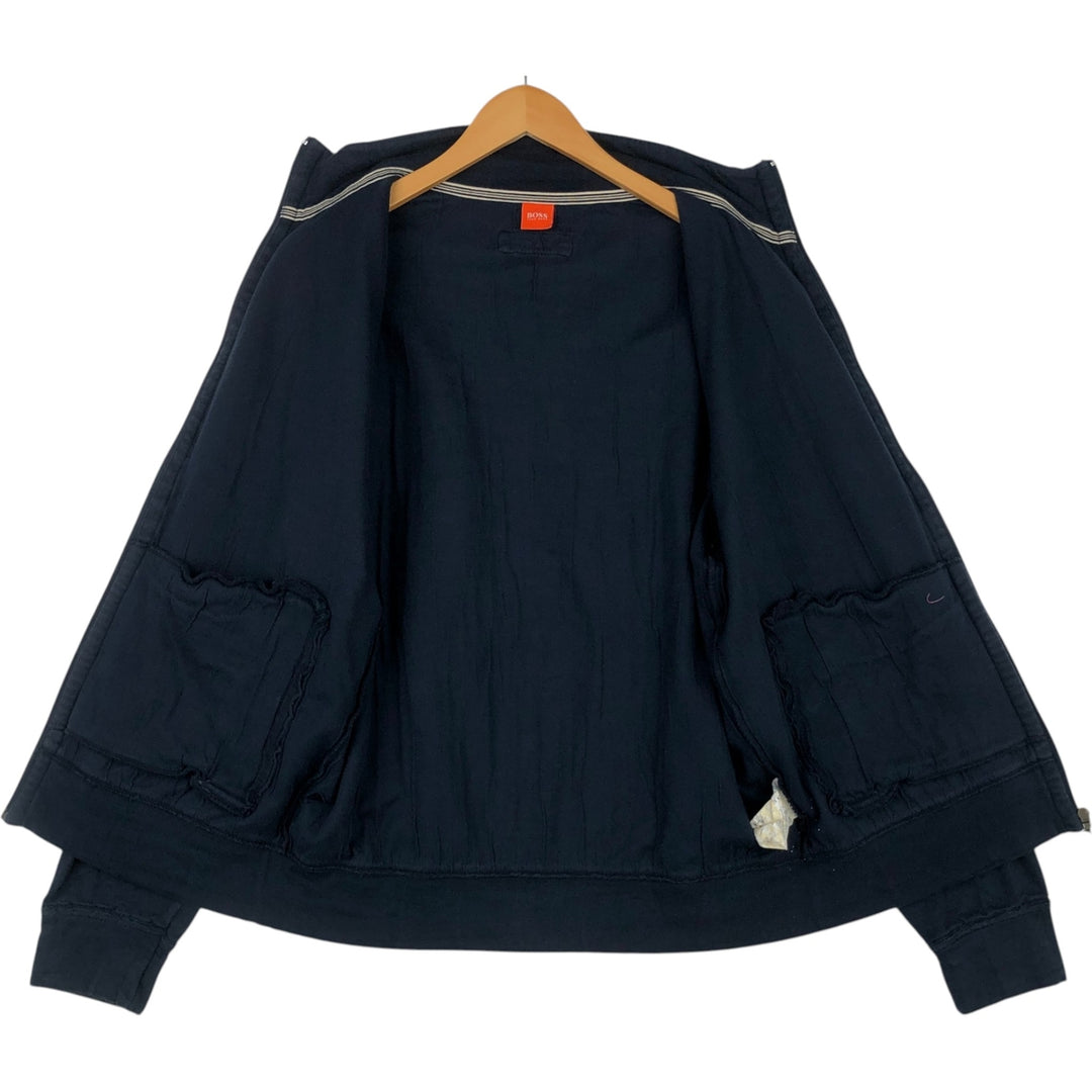 Hugo Boss full-zip sweatshirt, men's size XL (approx.) unclear navy blue type Vintage Second Hand