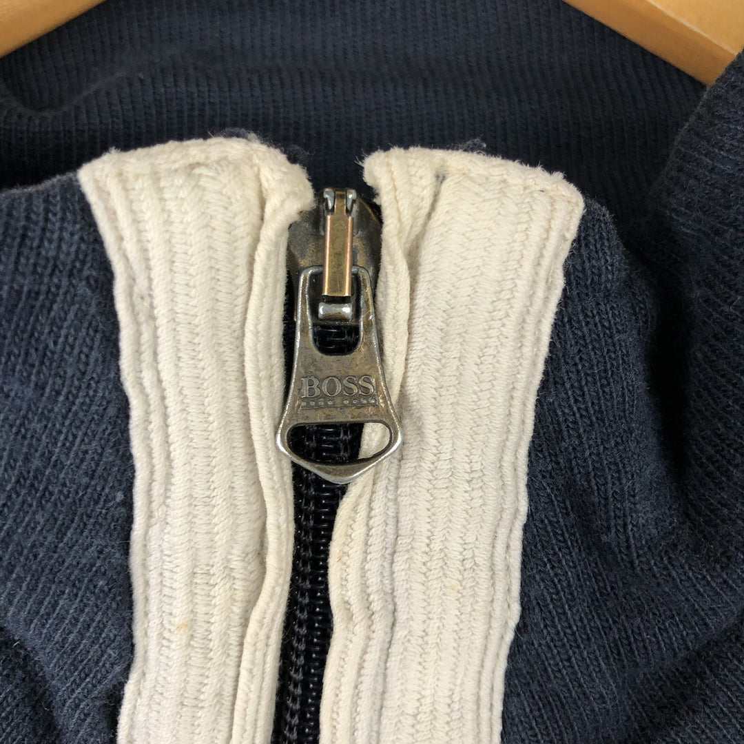 Hugo Boss full-zip sweatshirt, men's size XL (approx.) unclear navy blue type Vintage Second Hand