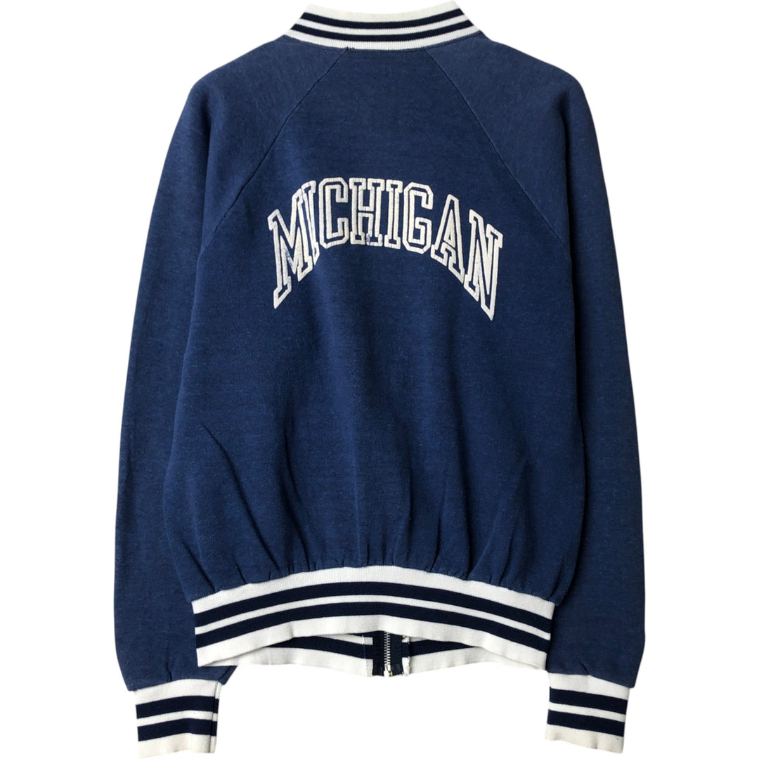 MICHIGAN University of Michigan College Full-Zip Sweatshirt (Men's Size S) unclear navy blue type Vintage Second Hand