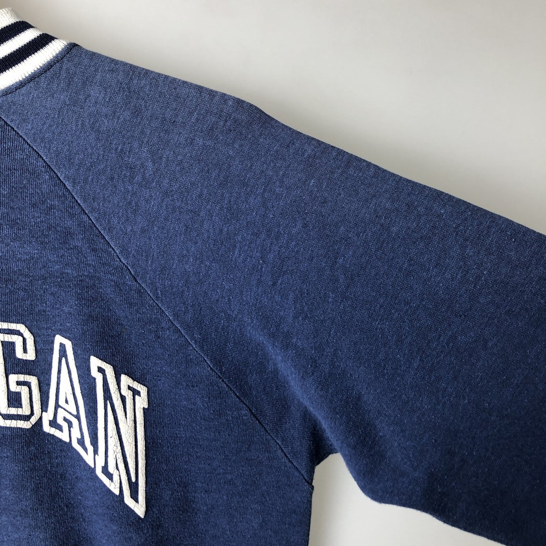 MICHIGAN University of Michigan College Full-Zip Sweatshirt (Men's Size S) unclear navy blue type Vintage Second Hand