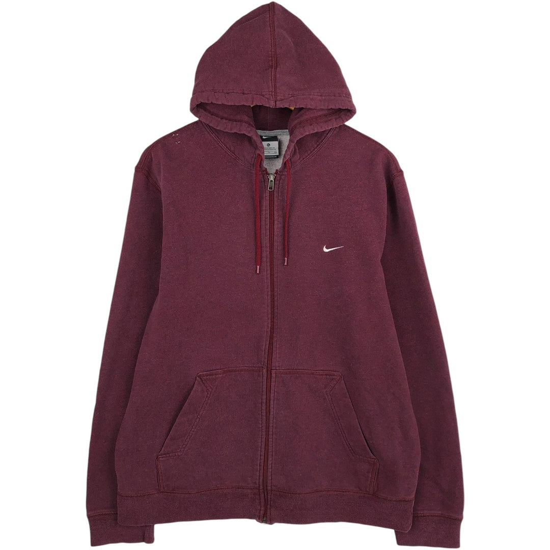 Nike Sweat Full Zip Hoodie Men's XL cotton burgundy type Vintage Second Hand