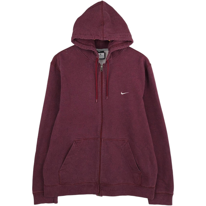 Nike Sweat Full Zip Hoodie Men's XL cotton burgundy type Vintage Second Hand