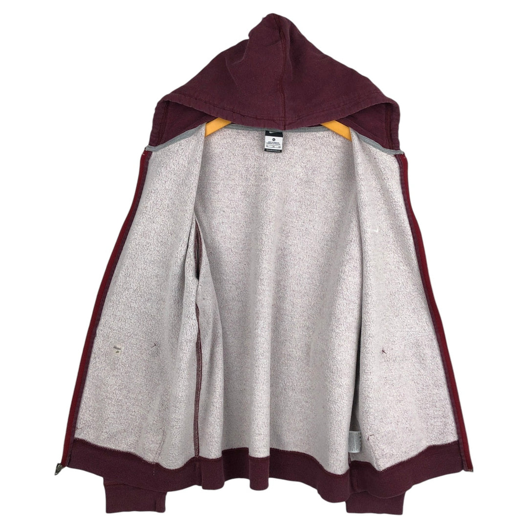 Nike Sweat Full Zip Hoodie Men's XL cotton burgundy type Vintage Second Hand