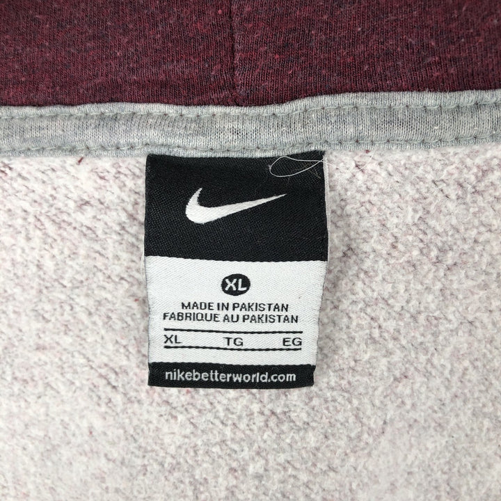 Nike Sweat Full Zip Hoodie Men's XL cotton burgundy type Vintage Second Hand