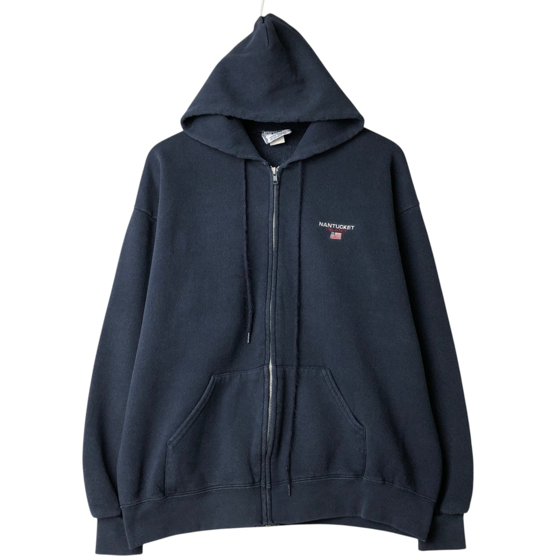 Vintage 90'S Lee Heavyweight Sweatshirt Full Zip Hoodie, Men's Size L cotton navy blue type Vintage Second Hand