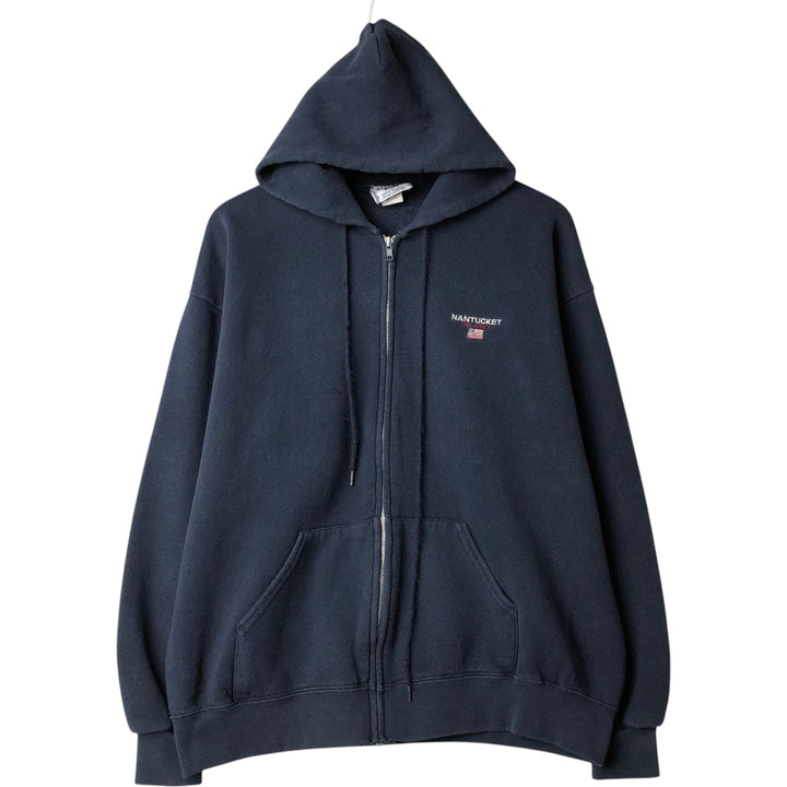 Vintage 90'S Lee Heavyweight Sweatshirt Full Zip Hoodie, Men's Size L cotton navy blue type Vintage Second Hand