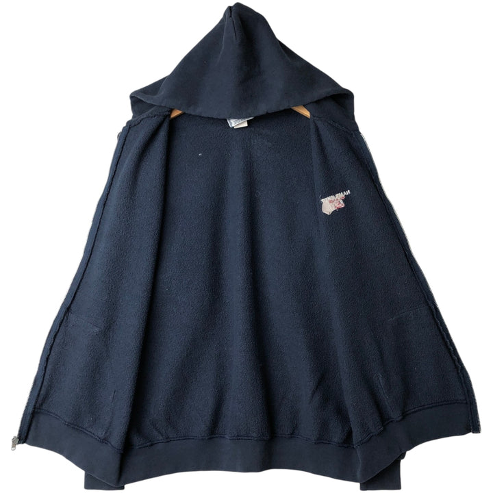 Vintage 90'S Lee Heavyweight Sweatshirt Full Zip Hoodie, Men's Size L cotton navy blue type Vintage Second Hand