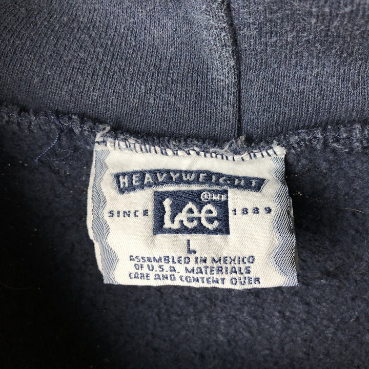 Vintage 90'S Lee Heavyweight Sweatshirt Full Zip Hoodie, Men's Size L cotton navy blue type Vintage Second Hand