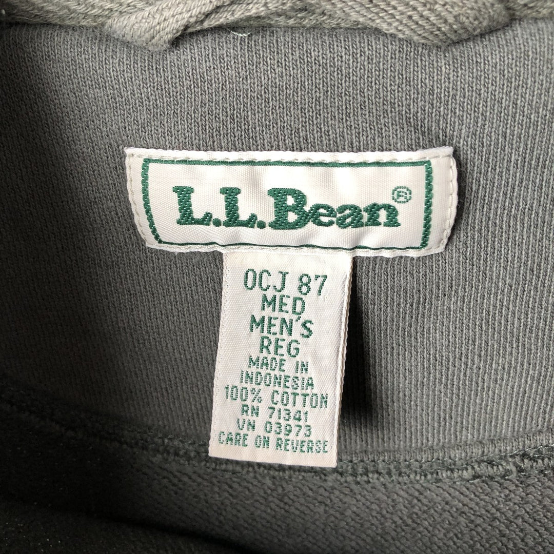 90s-00'S LLBean Full-Zip Sweatshirt, Men's Size M (Equivalent), Vintage cotton Khaki type Vintage Second Hand
