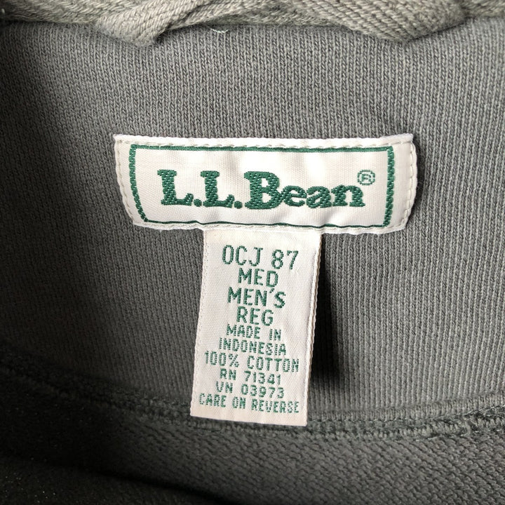 90s-00'S LLBean Full-Zip Sweatshirt, Men's Size M (Equivalent), Vintage cotton Khaki type Vintage Second Hand
