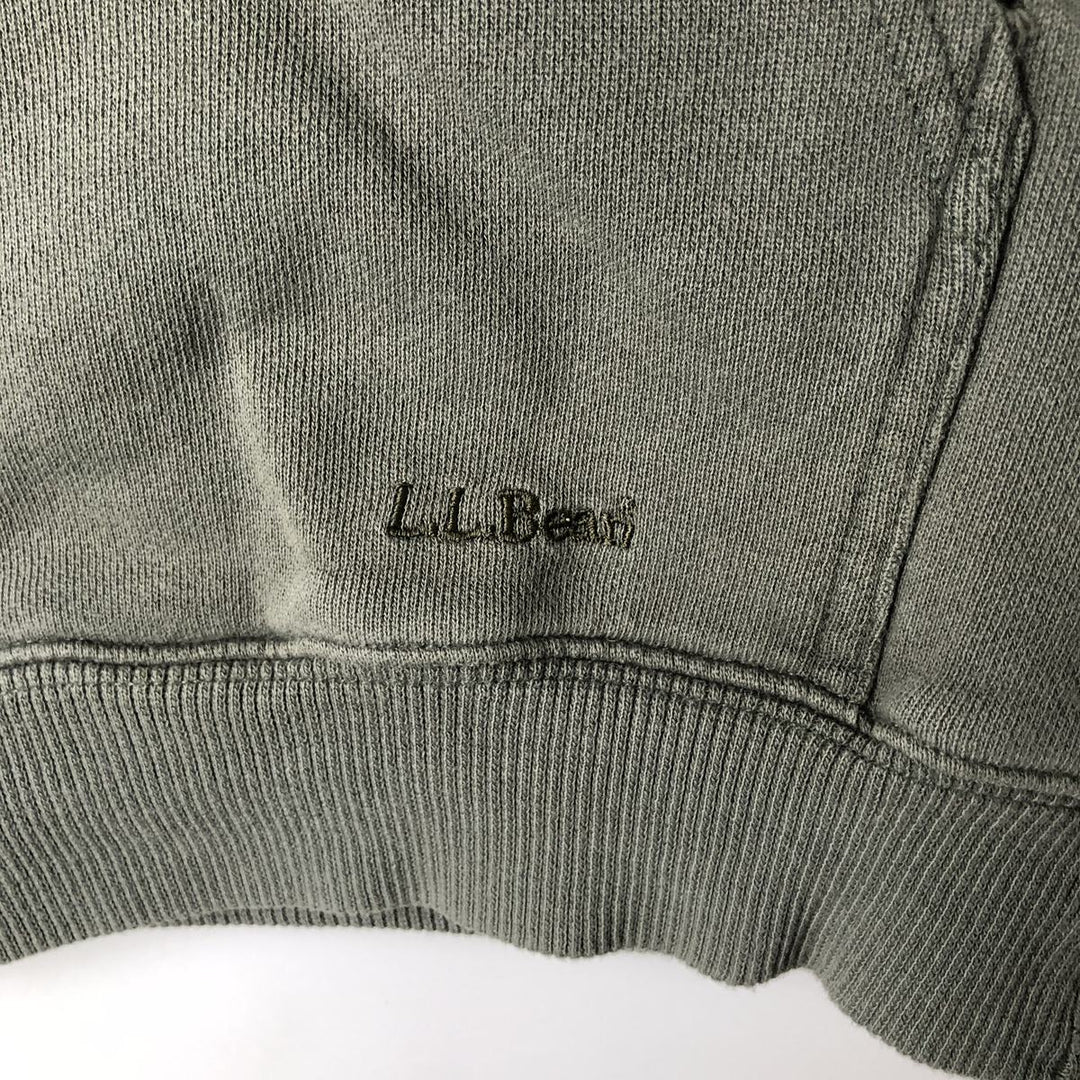 90s-00'S LLBean Full-Zip Sweatshirt, Men's Size M (Equivalent), Vintage cotton Khaki type Vintage Second Hand