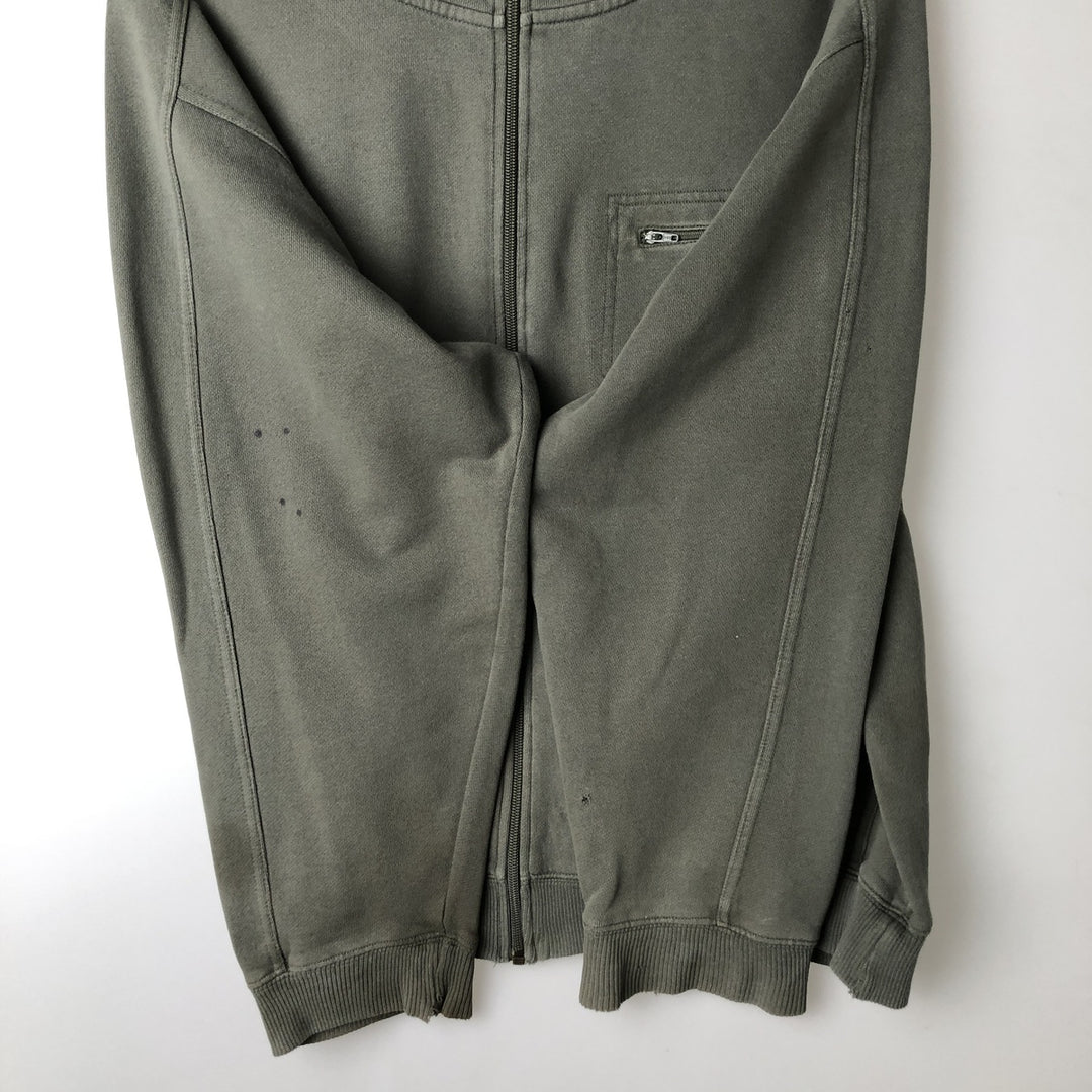 90s-00'S LLBean Full-Zip Sweatshirt, Men's Size M (Equivalent), Vintage cotton Khaki type Vintage Second Hand