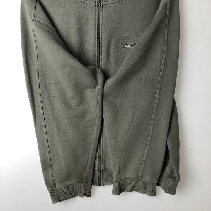 90s-00'S LLBean Full-Zip Sweatshirt, Men's Size M (Equivalent), Vintage cotton Khaki type Vintage Second Hand