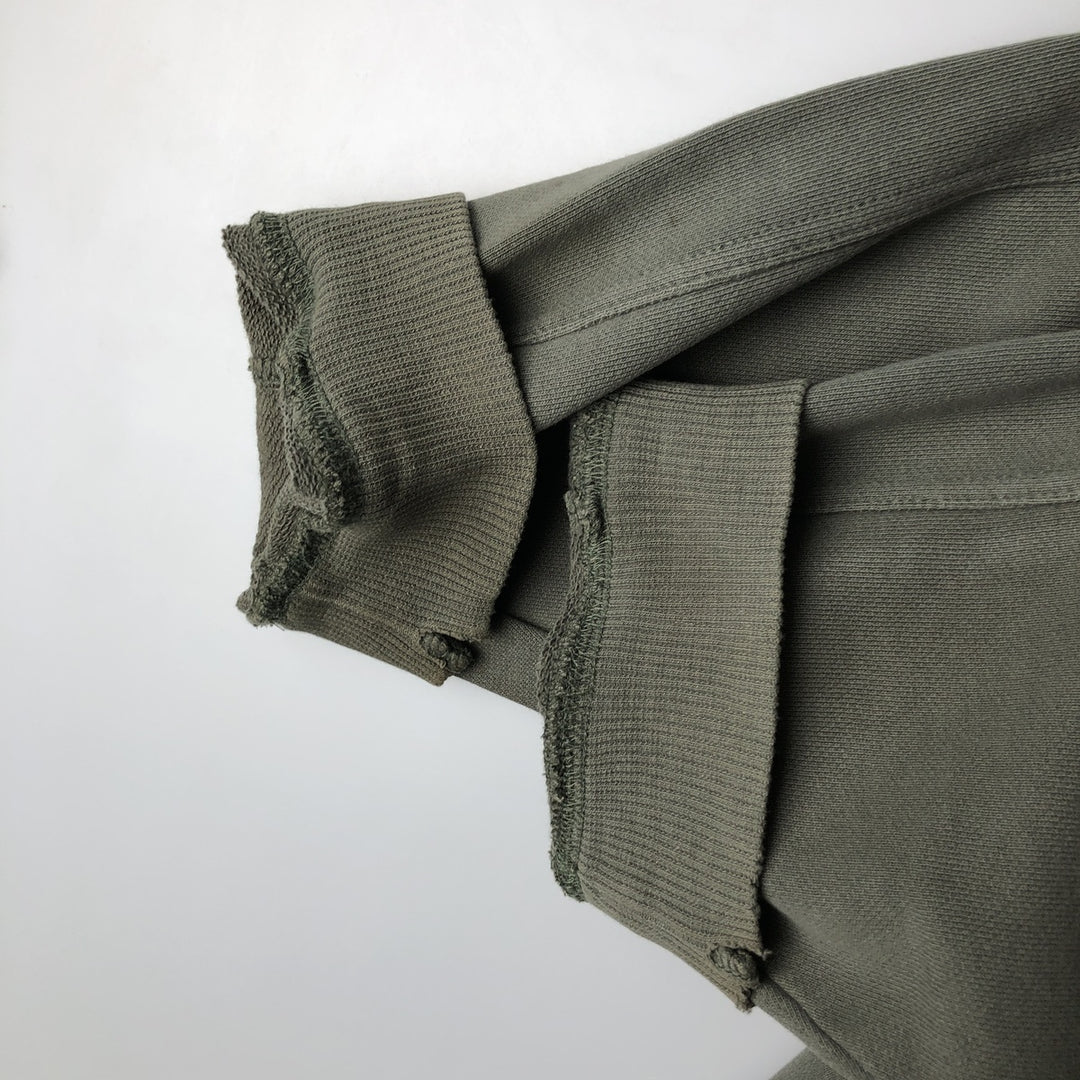 90s-00'S LLBean Full-Zip Sweatshirt, Men's Size M (Equivalent), Vintage cotton Khaki type Vintage Second Hand