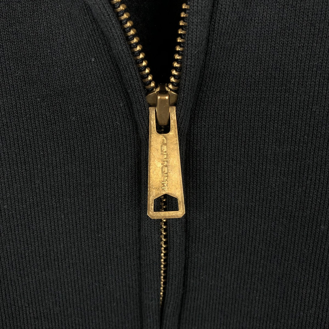 Carhartt Sweat Full Zip Hoodie Men's L size cotton black type Vintage Second Hand