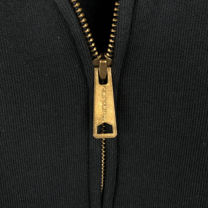 Carhartt Sweat Full Zip Hoodie Men's L size cotton black type Vintage Second Hand