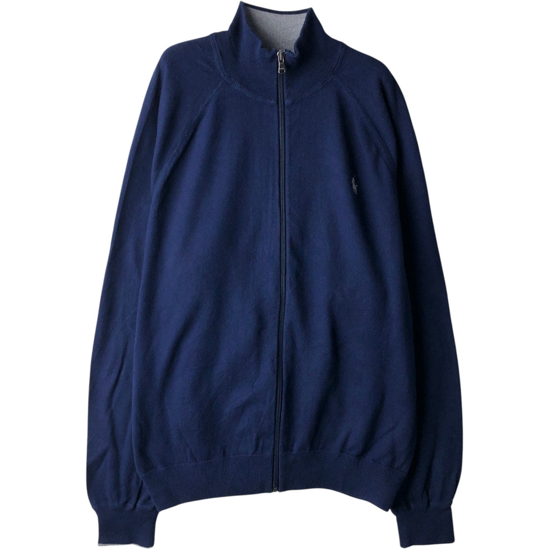 Ralph Lauren POLO RALPH LAUREN full-zip sweatshirt, men's size XL cotton navy blue type Vintage Second Hand